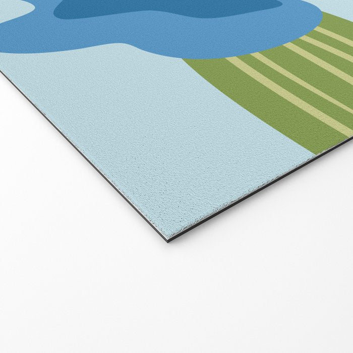 Blue Flowers and Green Leaves Welcome Mat Gallery Image 2