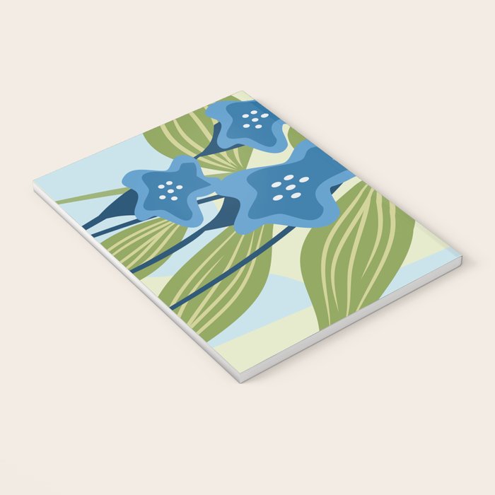 Blue Flowers and Green Leaves Notebook Gallery Image 3
