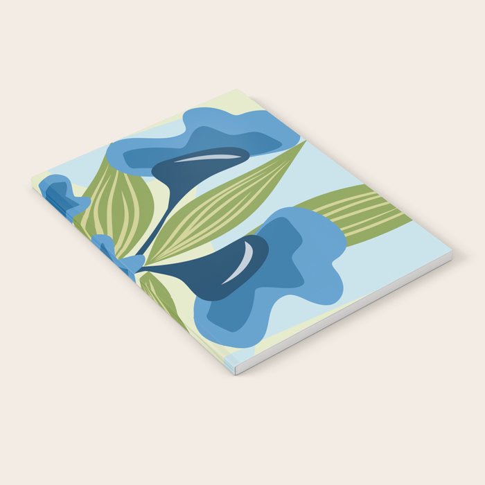 Blue Flowers and Green Leaves Notebook Gallery Image 2