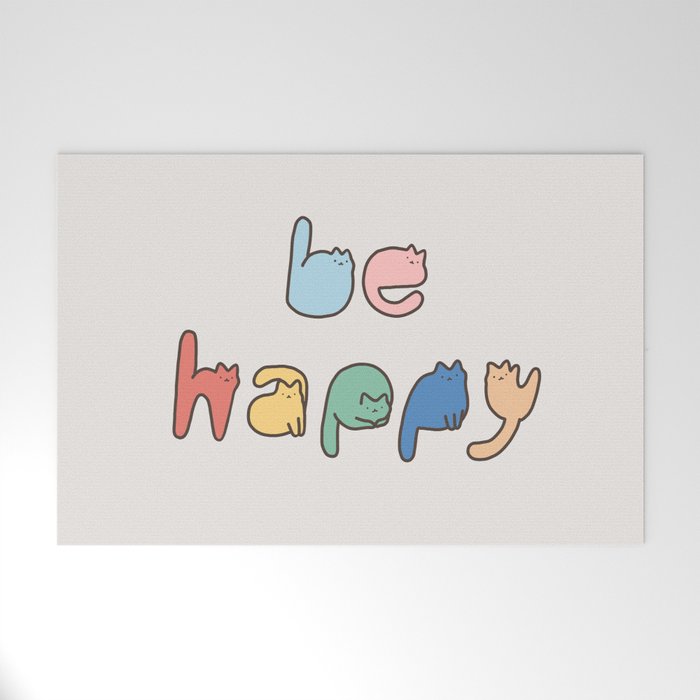 be happy cats typo Welcome Mat Gallery Image 1