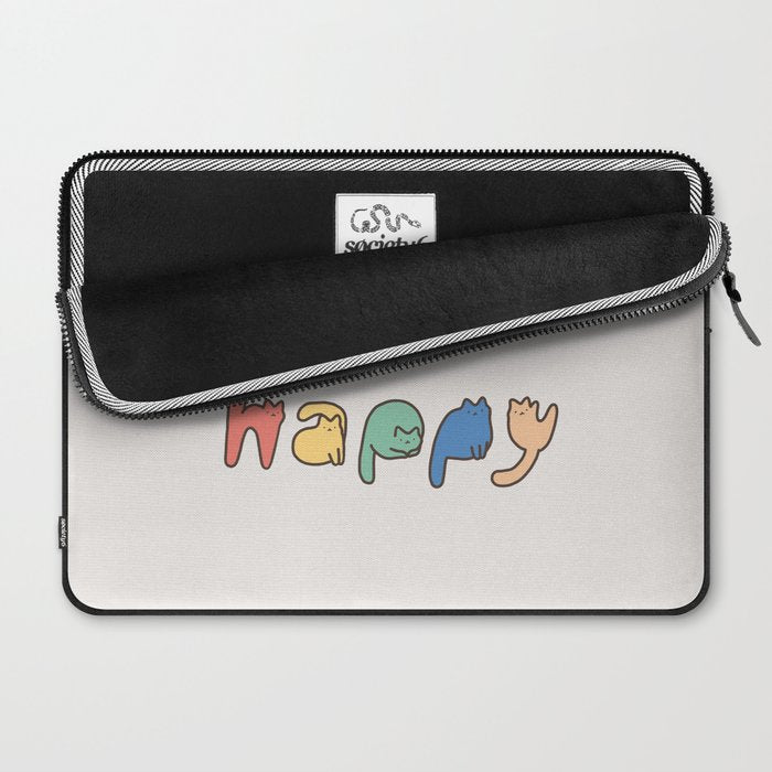 be happy cats typo Laptop Sleeve Gallery Image 2