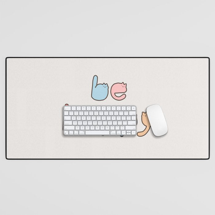 be happy cats typo Desk Mat Gallery Image 1