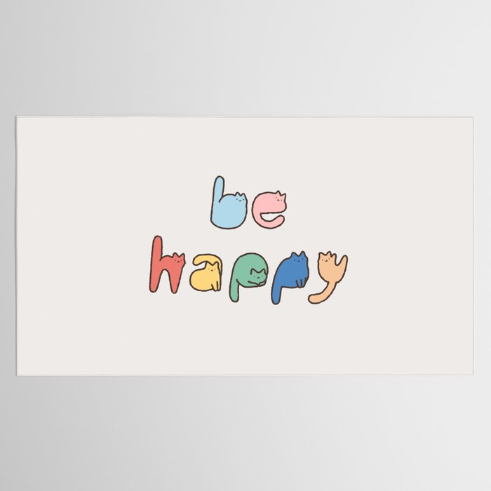 be happy cats typo Tablecloth Gallery Image 2