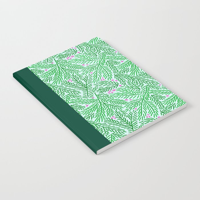 Winter Berries & Pine Branches in Green Notebook Gallery Image 1