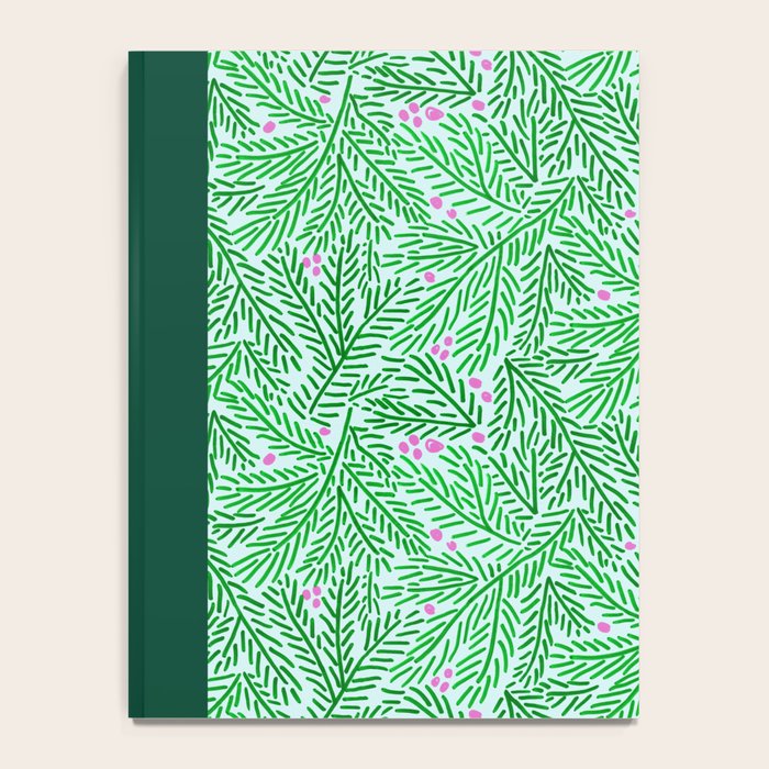 Winter Berries & Pine Branches in Green Notebook Gallery Image 4