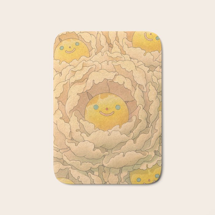 Floral White Bath Mat Gallery Image 1