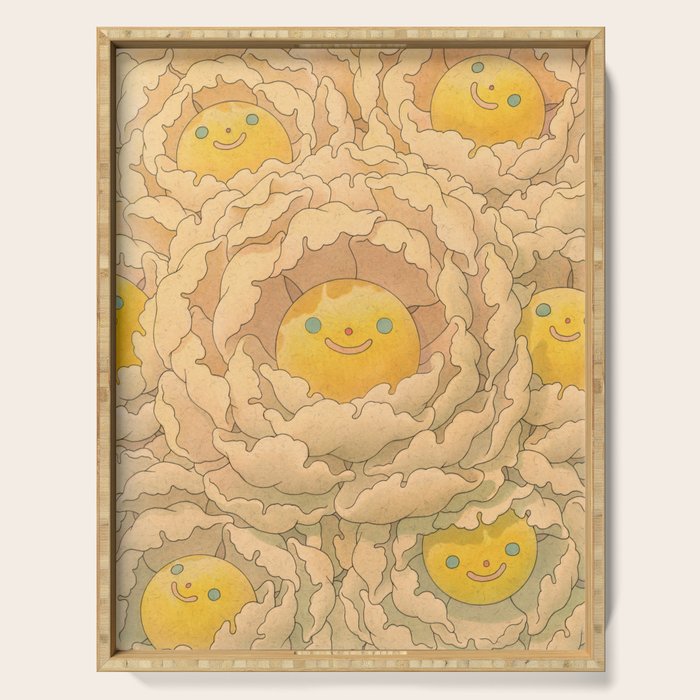 Floral White Serving Tray Gallery Image 1