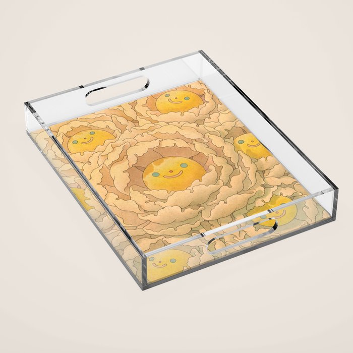 Floral White Acrylic Tray Gallery Image 1