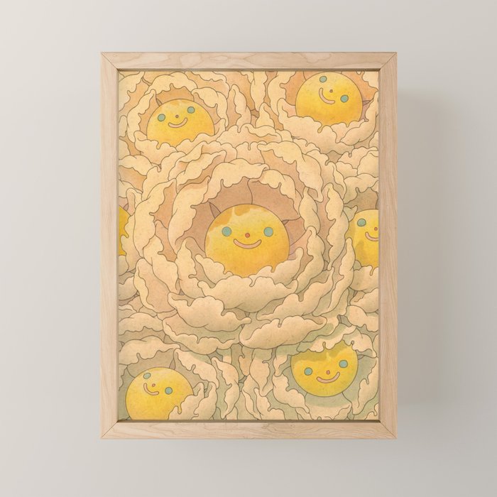 Floral White Mini Art Print Gallery Image 1