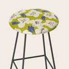 Bold flowers in my garden on yellow green Stool Gallery Image 2