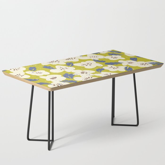 Bold flowers in my garden on yellow green Coffee Table Gallery Image 1