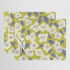 Bold flowers in my garden on yellow green Placemat Gallery Image 1