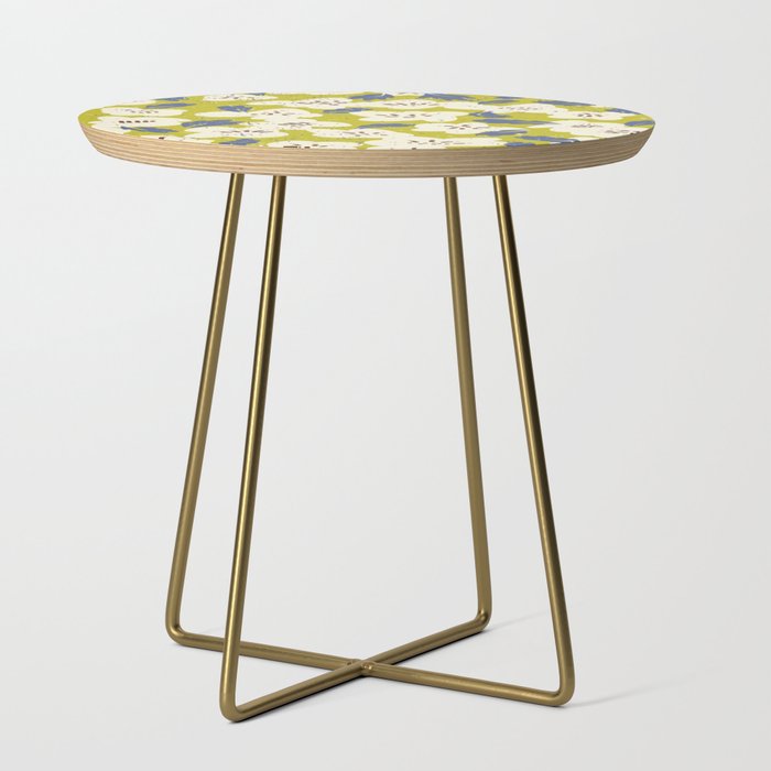 Bold flowers in my garden on yellow green Side Table Gallery Image 1