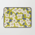 Bold flowers in my garden on yellow green Laptop Sleeve Gallery Image 1