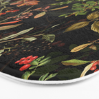 Vintage & Shabby Chic - vintage botanical wildflowers and berries on black Bath Mat Gallery Image 3