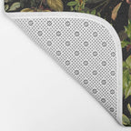 Vintage & Shabby Chic - vintage botanical wildflowers and berries on black Bath Mat Gallery Image 2