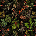Vintage & Shabby Chic - vintage botanical wildflowers and berries on black Coffee Mug Gallery Image 2