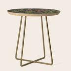 Vintage & Shabby Chic - vintage botanical wildflowers and berries on black Side Table Gallery Image 1