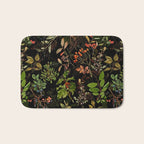 Vintage & Shabby Chic - vintage botanical wildflowers and berries on black Bath Mat Gallery Image 1