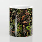 Vintage & Shabby Chic - vintage botanical wildflowers and berries on black Coffee Mug Gallery Image 4