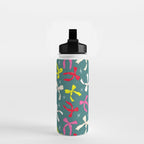 Festive Ribbons Pattern On Teal Water Bottle Gallery Image 2