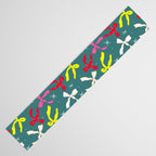 Festive Ribbons Pattern On Teal Table Runner Gallery Image 3