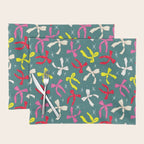Festive Ribbons Pattern On Teal Placemat Gallery Image 1