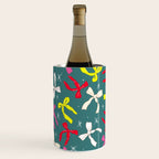 Festive Ribbons Pattern On Teal Wine Chiller Gallery Image 1