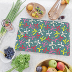 Festive Ribbons Pattern On Teal Cutting Board Gallery Image 2