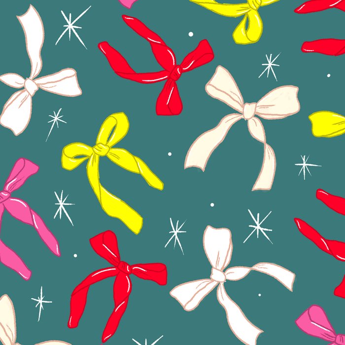 Festive Ribbons Pattern On Teal Coffee Mug Gallery Image 2