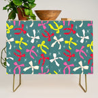 Festive Ribbons Pattern On Teal Credenza Gallery Image 1