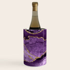 Glamour Purple Bohemian Watercolor Marble With Glitter Veins Wine Chiller Gallery Image 2