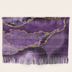 Glamour Purple Bohemian Watercolor Marble With Glitter Veins Wall Hanging Gallery Image 1