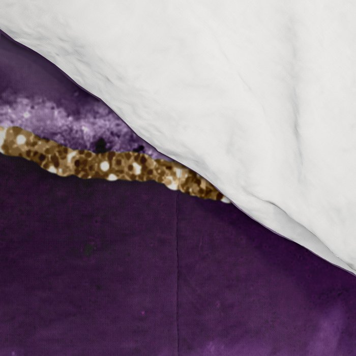 Glamour Purple Bohemian Watercolor Marble With Glitter Veins Comforter Gallery Image 4
