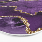 Glamour Purple Bohemian Watercolor Marble With Glitter Veins Bath Mat Gallery Image 3