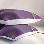 Glamour Purple Bohemian Watercolor Marble With Glitter Veins Pillow Sham Gallery Image 3
