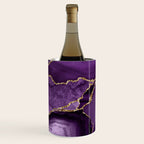 Glamour Purple Bohemian Watercolor Marble With Glitter Veins Wine Chiller Gallery Image 1