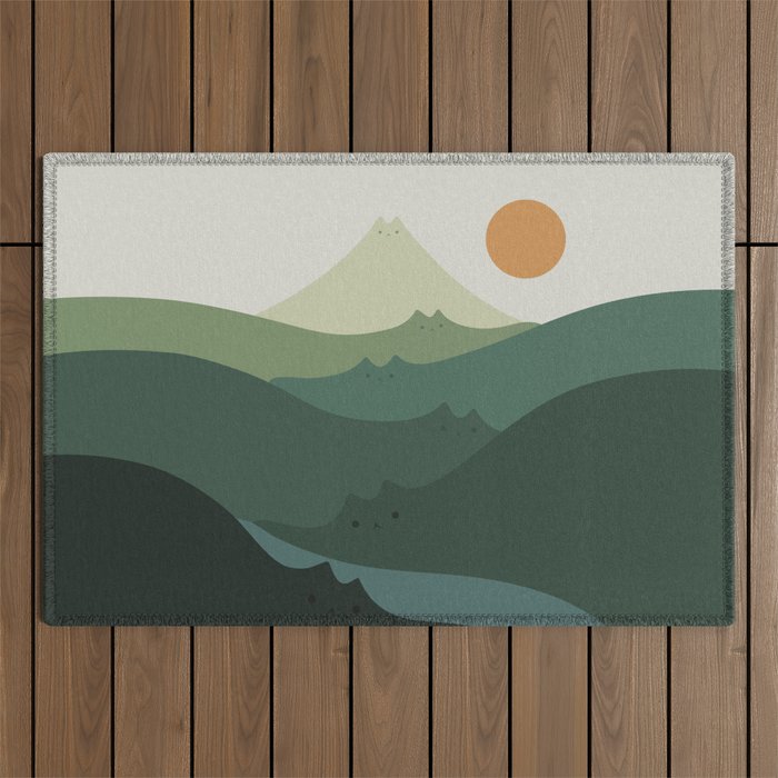 Cat Landscape 87B (Meowvelous Nature) Outdoor Rug Gallery Image 1