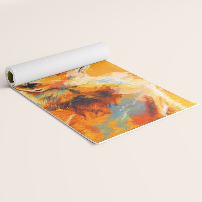 Blissful Light - Fox portrait Yoga Mat Gallery Image 2