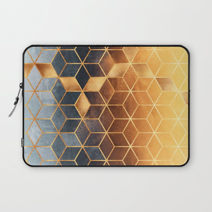 Golden Gradient Cubes Laptop Sleeve