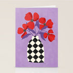 Poppies and vase of squares and diamonds Stationery Card Gallery Image 2
