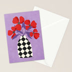 Poppies and vase of squares and diamonds Stationery Card Gallery Image 2