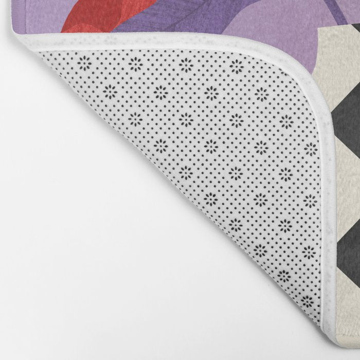 Poppies and vase of squares and diamonds Bath Mat Gallery Image 2