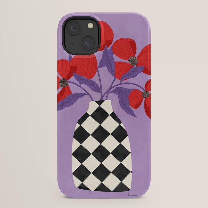 Poppies and vase of squares and diamonds iPhone Case Gallery Image 30