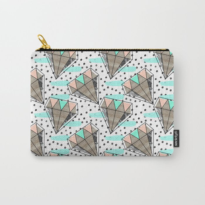 Colored diamonds and texture A Carry All Pouch Gallery Image 1