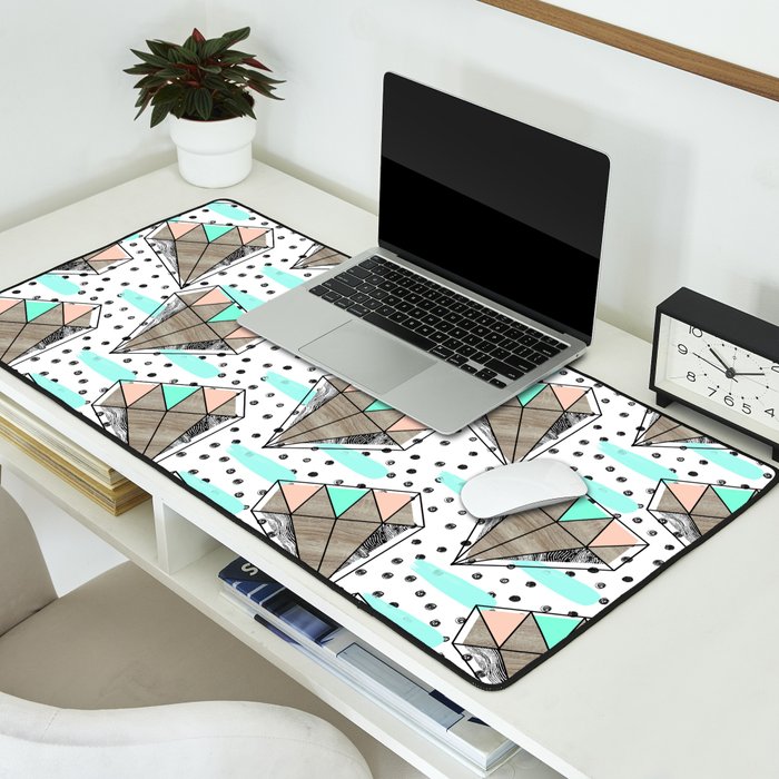Colored diamonds and texture A Desk Mat Gallery Image 2