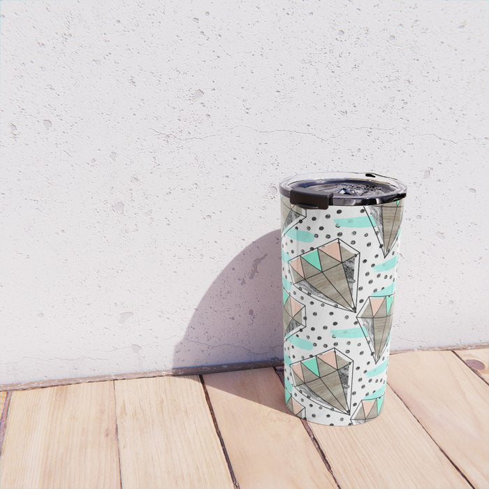 Colored diamonds and texture A Travel Mug Gallery Image 4