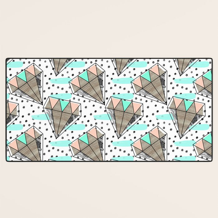 Colored diamonds and texture A Desk Mat Gallery Image 3