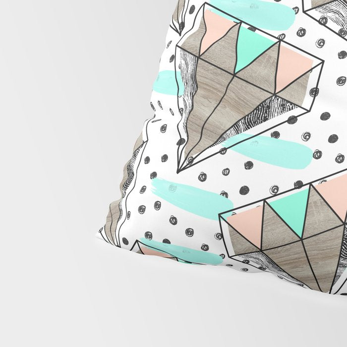 Colored diamonds and texture A Pillow Sham Gallery Image 4