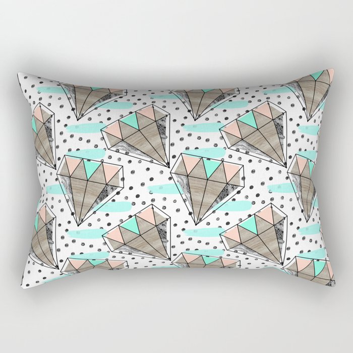 Colored diamonds and texture A Rectangular Pillow Gallery Image 1